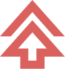 Icon depicting two nested arrows pointing up
